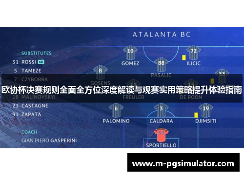 欧协杯决赛规则全面全方位深度解读与观赛实用策略提升体验指南